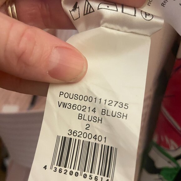 VERA WANG [WHITE] 2 V-Neck Halter Deep V Satin Charmeuse Blush Baby Pink Bow - Picture 14 of 15